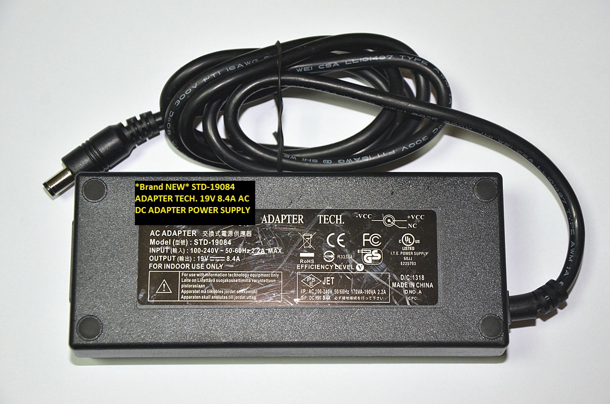 *Brand NEW*ADAPTER TECH. 19V 8.4A AC DC ADAPTER STD-19084 POWER SUPPLY